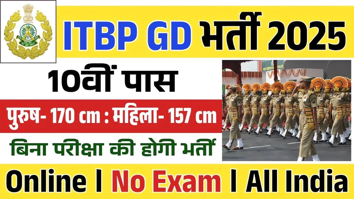 ITBP Recruitment 2025 Apply Online Last Date, Vacancy Details, Eligibility Check