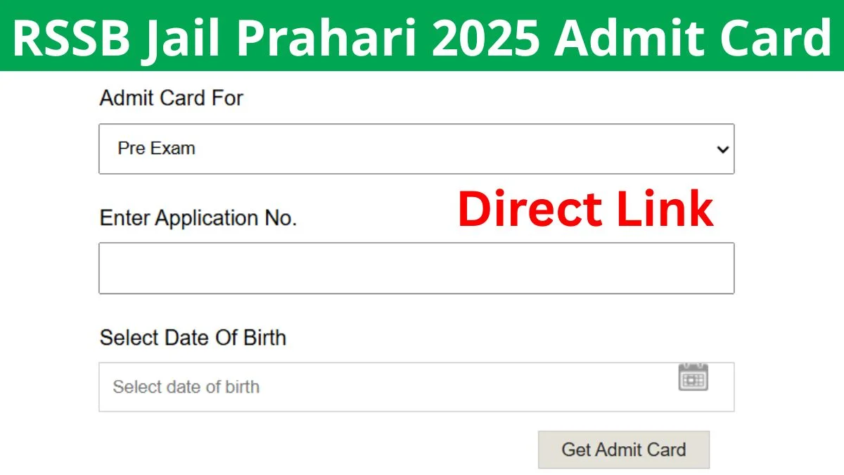 Rajasthan Jail Prahari Admit Card 2025 Release, Direct link here